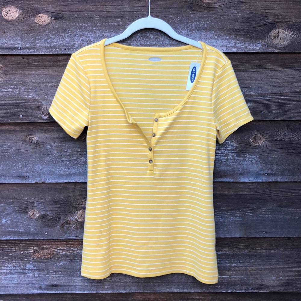 NWT Old Navy Striped Henley Tee size S